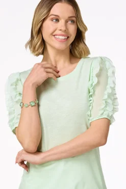 Cato Chiffon Ruffled Sleeve Top><noscript><img width=
