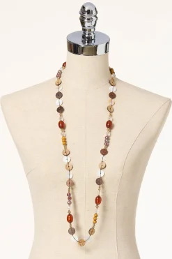 Cato Circle Wood Beads Long Necklace Set> Sets|Necklaces