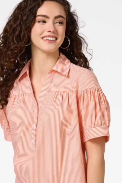 Cato Citrus Stripe Collared Shirt><noscript><img width=