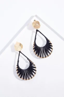 Cato Clip- On Raffia Wrapped Tear Earrings> Earrings