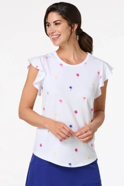 Cato Colorful Palm Tree Top> Athleisure|Tops