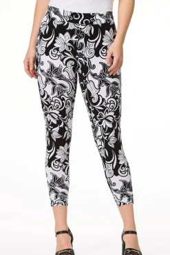 Cato Contrast Floral Capri Leggings> Pants