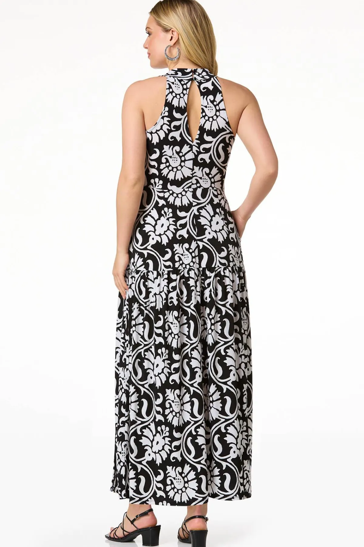 Cato Contrast Floral Halter Dress> Dresses
