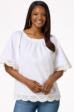 Cato Convertible Eyelet Trim Top><noscript><img width=