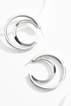Cato Crescent Cutout Hoop Earrings> Earrings