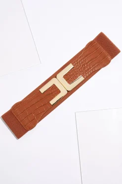 Cato Croc Faux Leather Buckle Stretch Belt> Belts