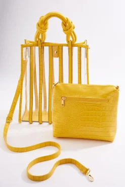 Cato Croc Trim Lucite Tote Set><noscript><img width=