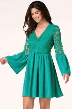 Cato Crochet Bell Sleeve Dress> Dresses