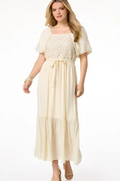 Cato Crochet Bodice Maxi Dress> Dresses