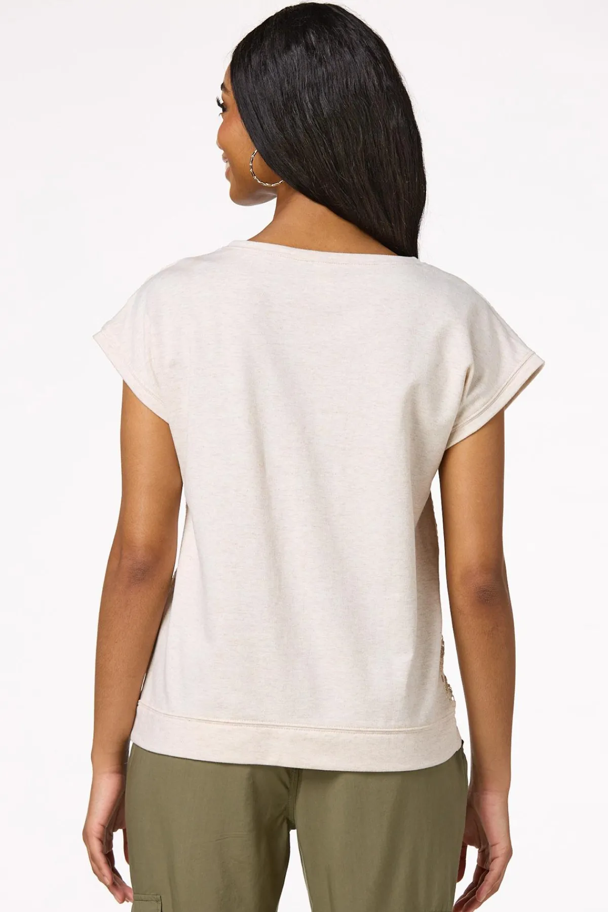 Cato Crochet Embroidered Patchwork Top> Tops