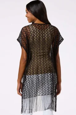 Cato Crochet Fringe Cover- Up> Cover Ups