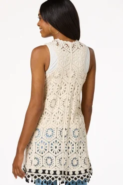 Cato Crochet Medallion Vest> Tops