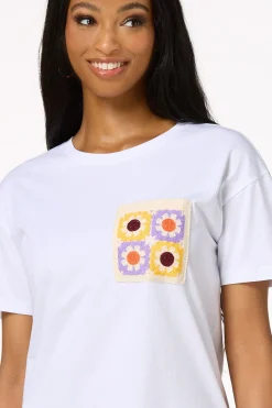 Cato Crochet Pocket Tee><noscript><img width=