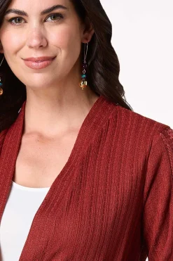Cato Crochet Sleeve Cardigan><noscript><img width=