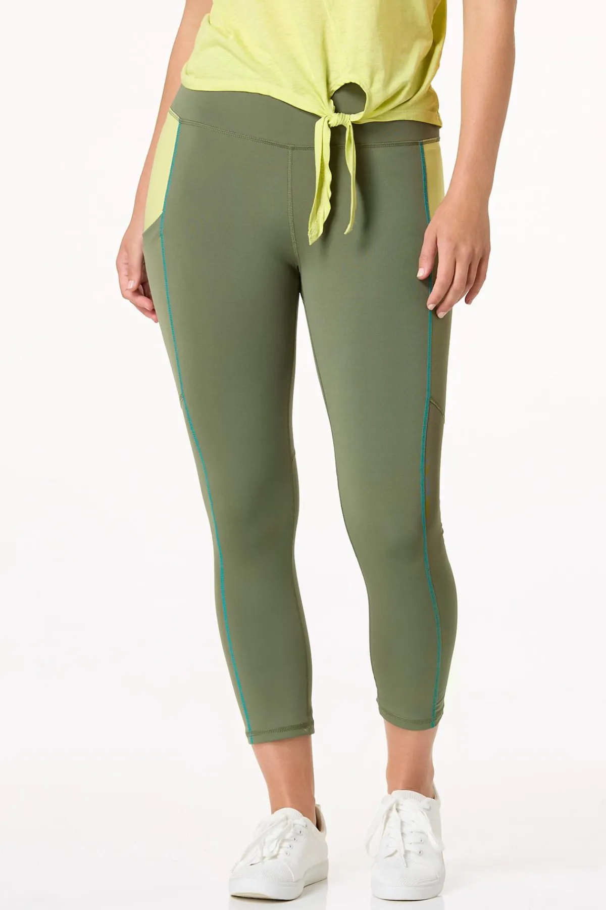 Cato Cropped Colorblock Leggings> Athleisure|Pants