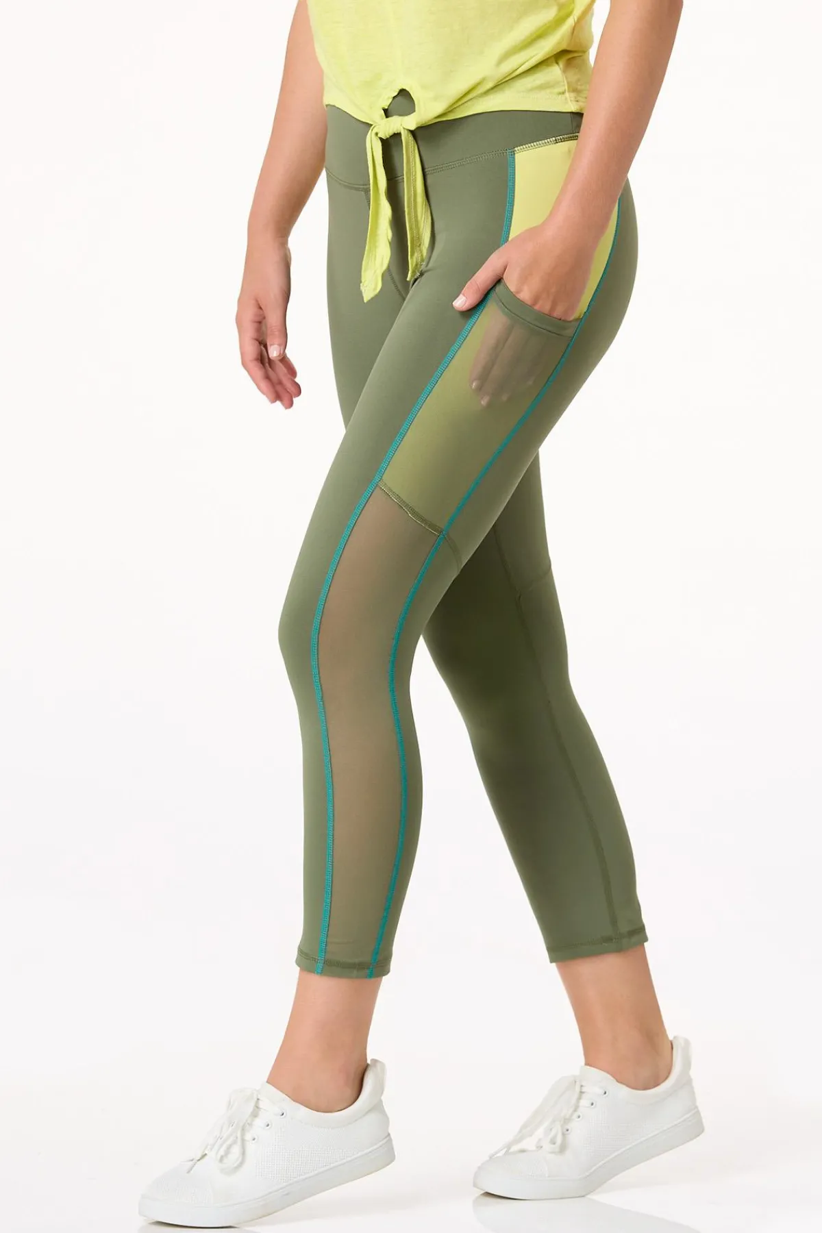 Cato Cropped Colorblock Leggings> Athleisure|Pants