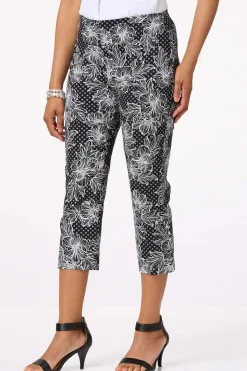 Cato Cropped Contrast Floral Pants> Pants
