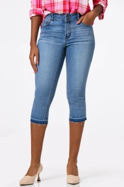 Cato Cropped Curvy Raw Edge Jeans> Jeans