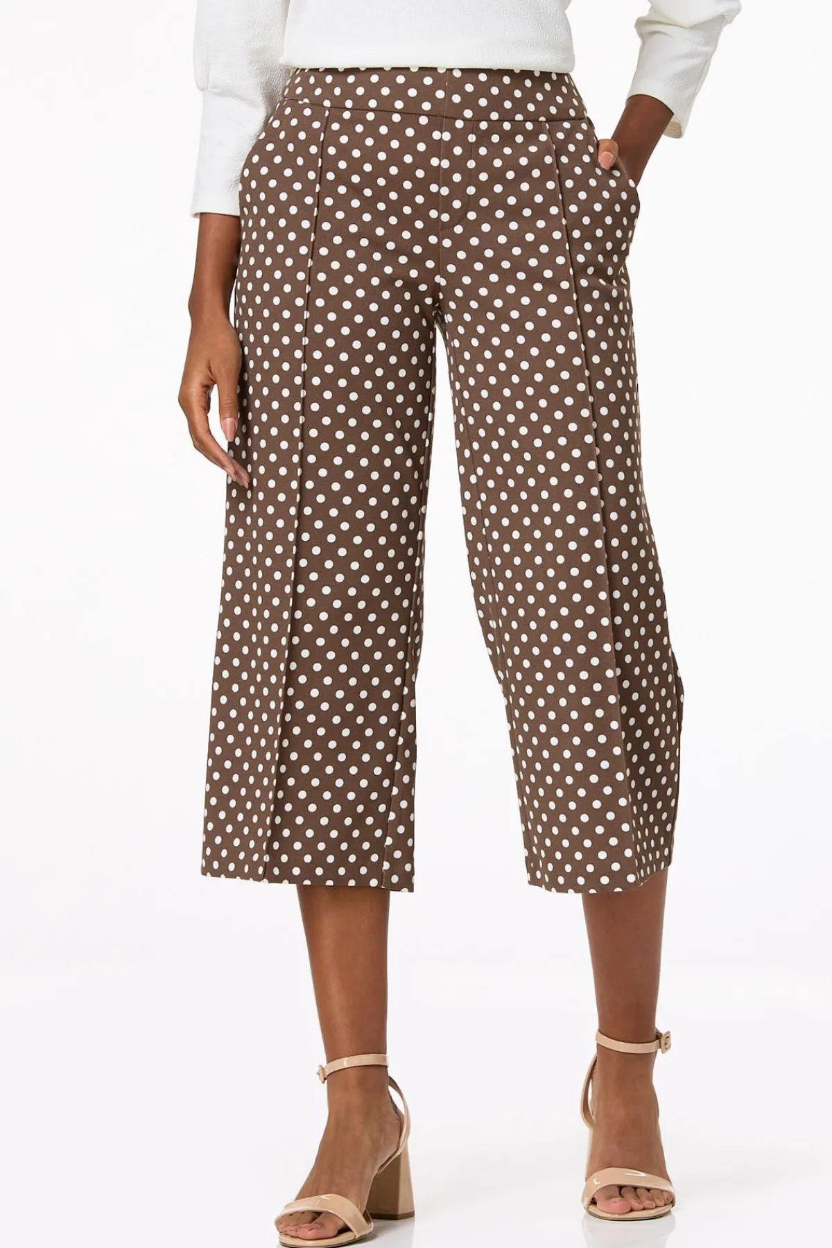 Cato Cropped Dotted Wide Leg Pants> Pants