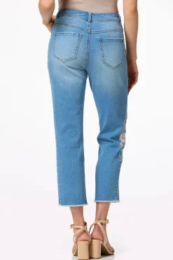Cato Cropped Embroidered Floral Jeans> Jeans