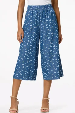 Cato Cropped Floral Chambray Pants> Pants