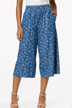 Cato Cropped Floral Chambray Pants><noscript><img width=