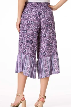 Cato Cropped Grape Floral Pants> Pants