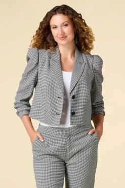 Cato Cropped Houndstooth Blazer> Suiting|Jackets & Vests