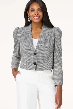 Cato Cropped Houndstooth Blazer> Suiting|Jackets & Vests