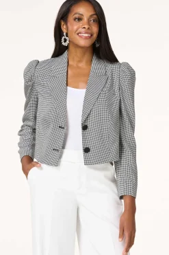 Cato Cropped Houndstooth Blazer><noscript><img width=
