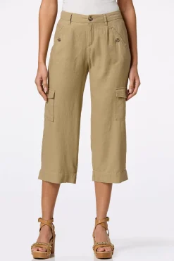 Cato Cropped Linen Cargo Pants><noscript><img width=