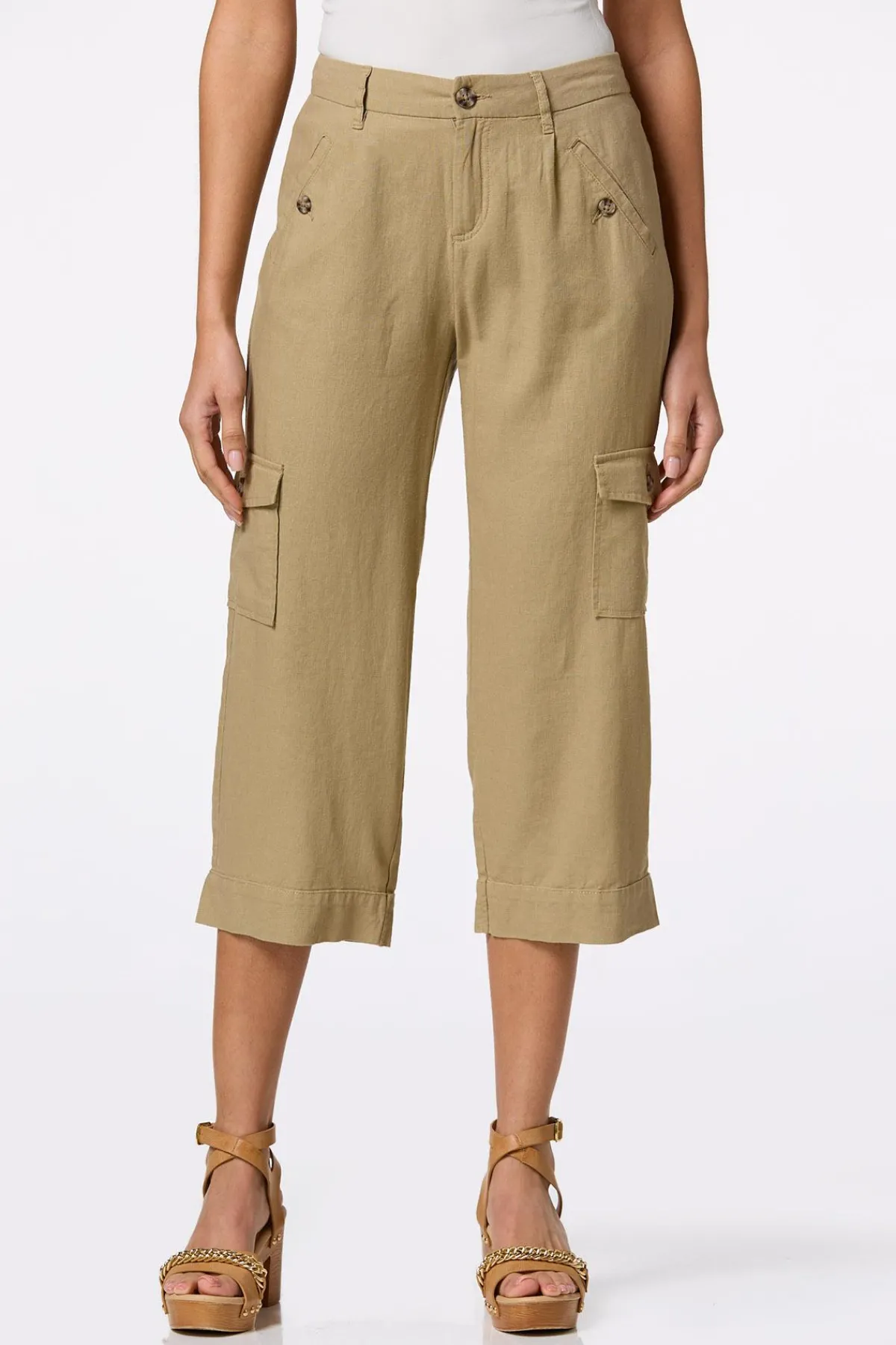 Cato Cropped Linen Cargo Pants> Pants