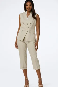 Cato Cropped Natural Linen Pants><noscript><img width=