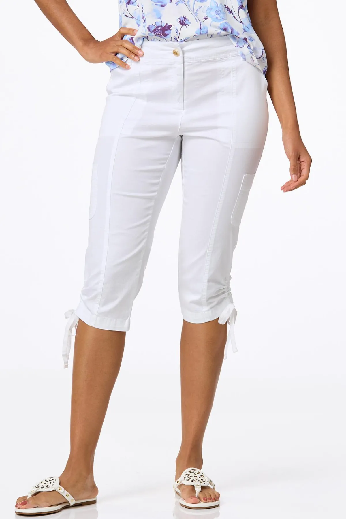 Cato Cropped Ruched Hem Utility Pants> Pants