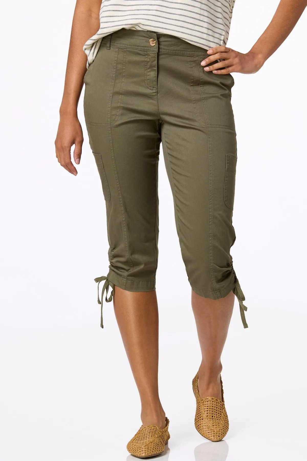 Cato Cropped Ruched Hem Utility Pants> Pants