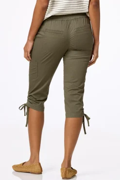 Cato Cropped Ruched Hem Utility Pants><noscript><img width=