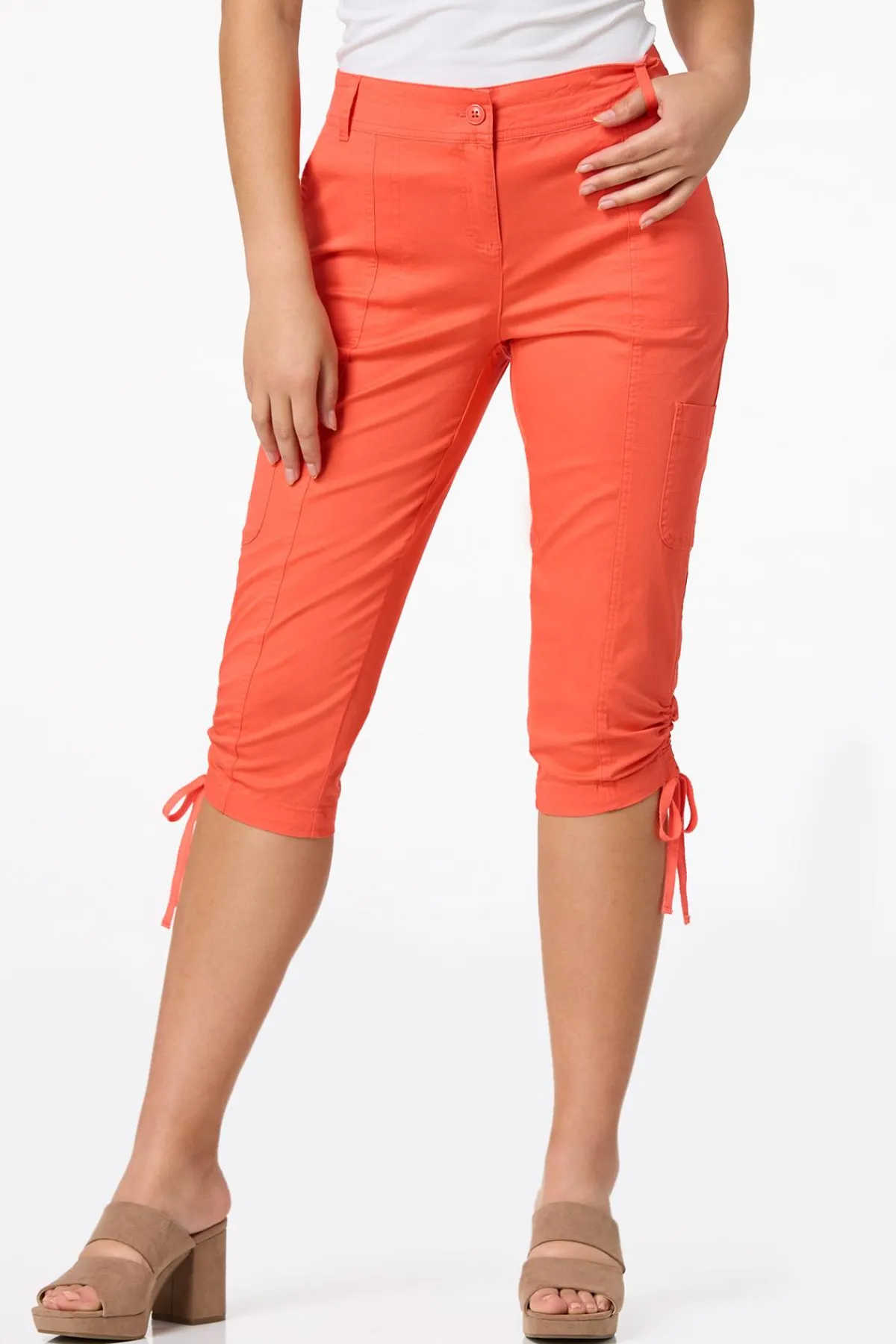 Cato Cropped Ruched Hem Utility Pants> Pants