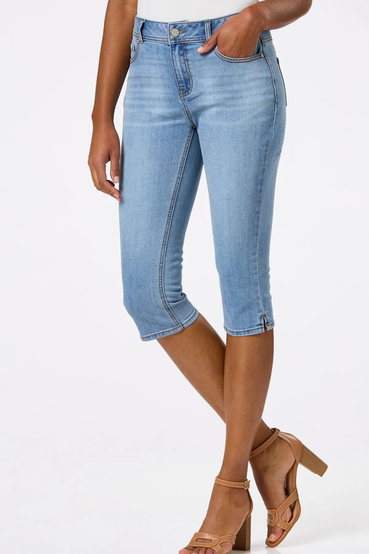 Cato Cropped Slit Hem Skinny Jeans> Jeans