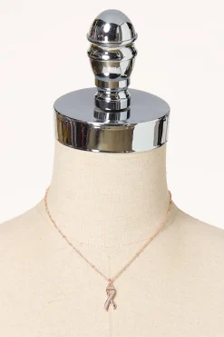 Cato Cubic Zirconia Awareness Ribbon Necklace> Necklaces