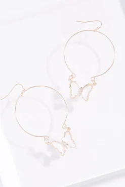 Cato Cubic Zirconia Butterfly Charm Earrings> Earrings