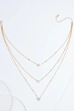 Cato Cubic Zirconia Charm Layered Necklace> Necklaces