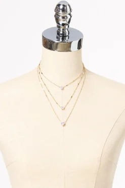 Cato Cubic Zirconia Charm Layered Necklace> Necklaces