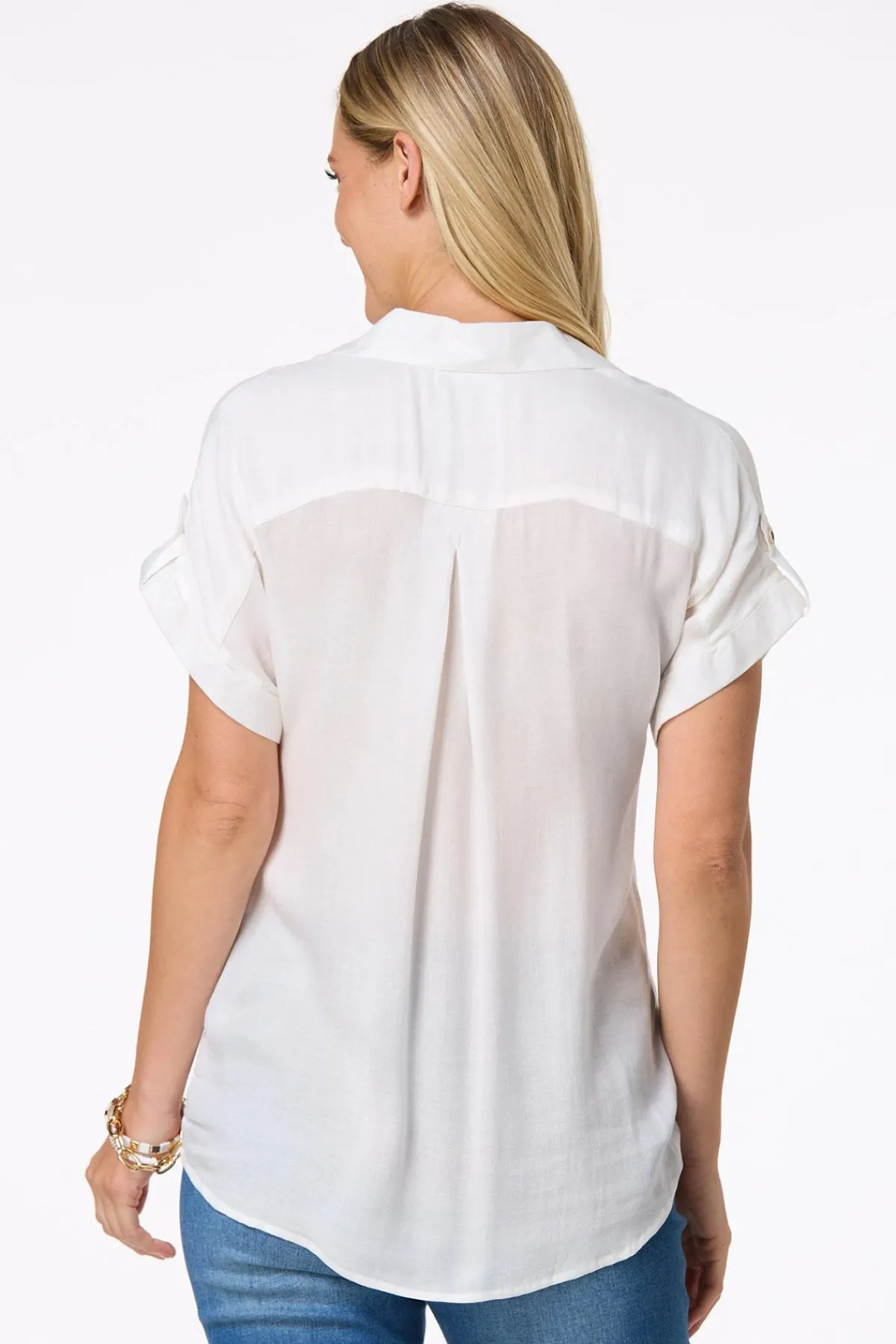 Cato Cuffed Front Pocket Shirt> Tops
