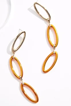 Cato Cutout Oval Linear Link Earrings> Earrings