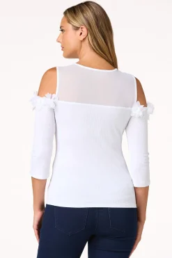 Cato 3d Floral Cold Shoulder Top> Tops