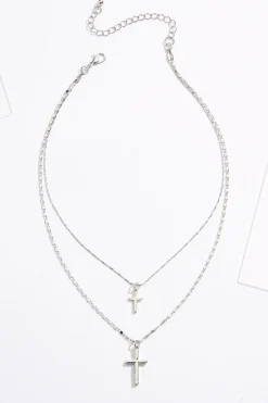 Cato Dainty Cross Layered Necklace> Inspirational|Necklaces