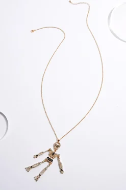 Cato Dancing Skeleton Pendant Necklace> Necklaces