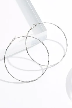 Cato Delicate Hammered Silver Hoop Earrings> Earrings