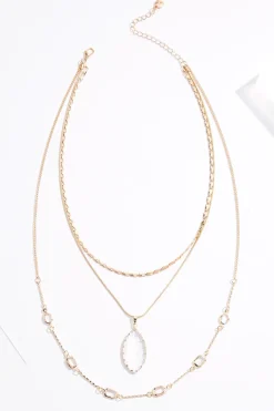Cato Delicate Layered Faceted Glass Necklace> Necklaces