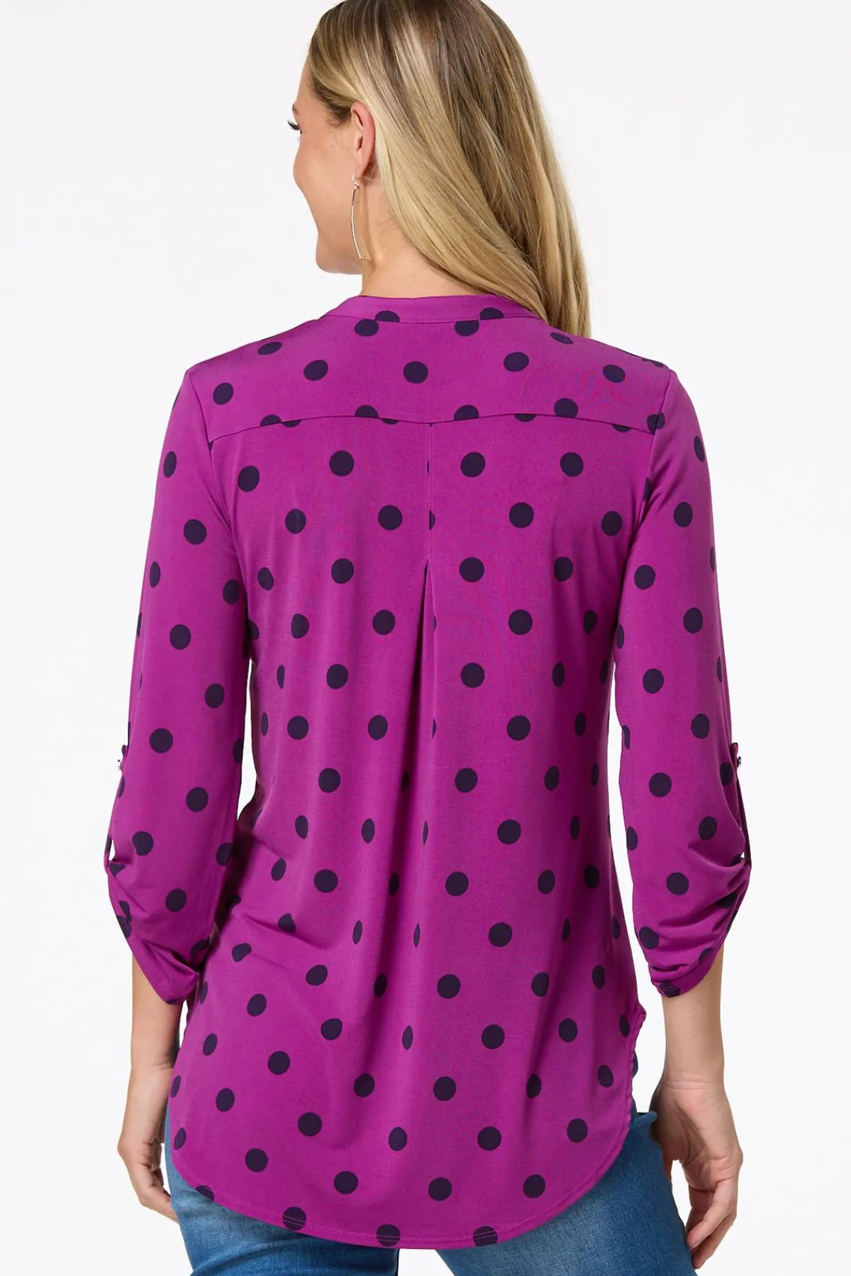 Cato Dotted Scrunch Sleeve Top> Tops